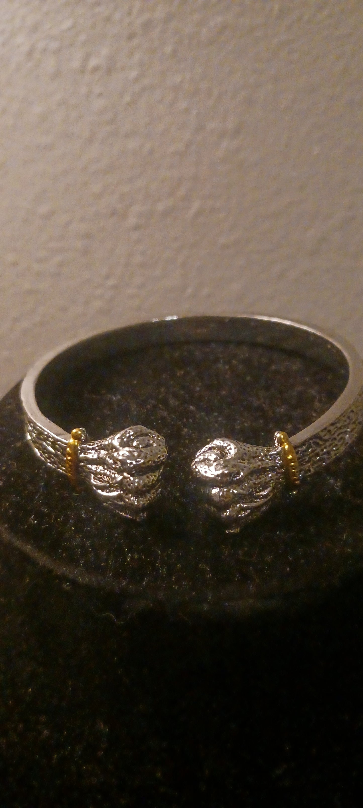 Silver plated bangle with gold trim