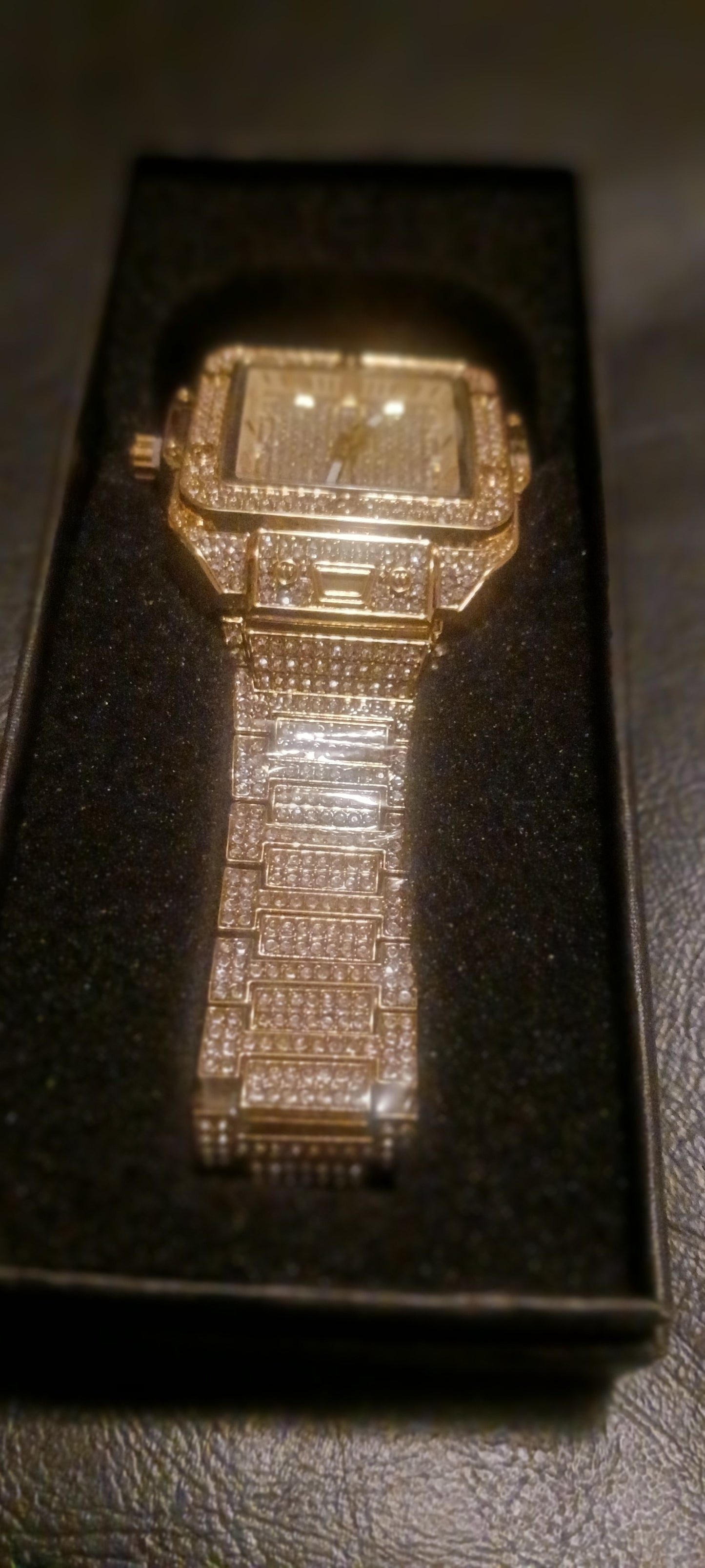 Gold plated Icedout  watch