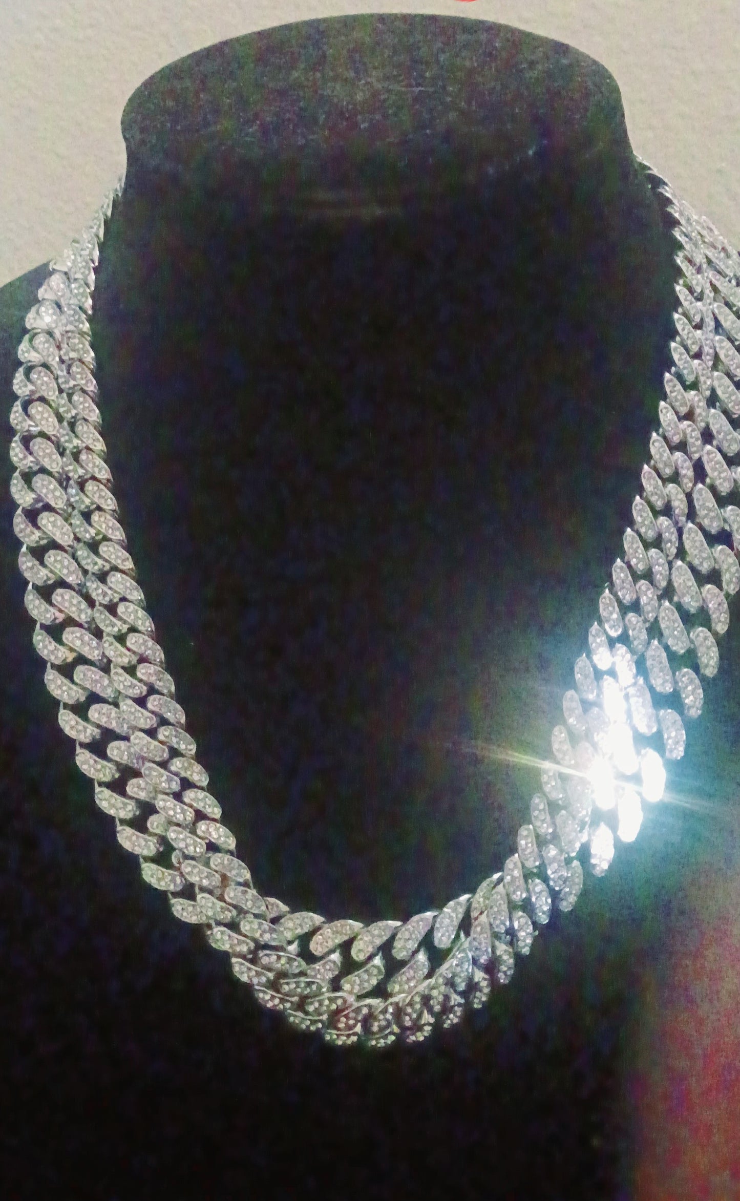 Iced Out Sliver Plated Necklaces  24" 26"