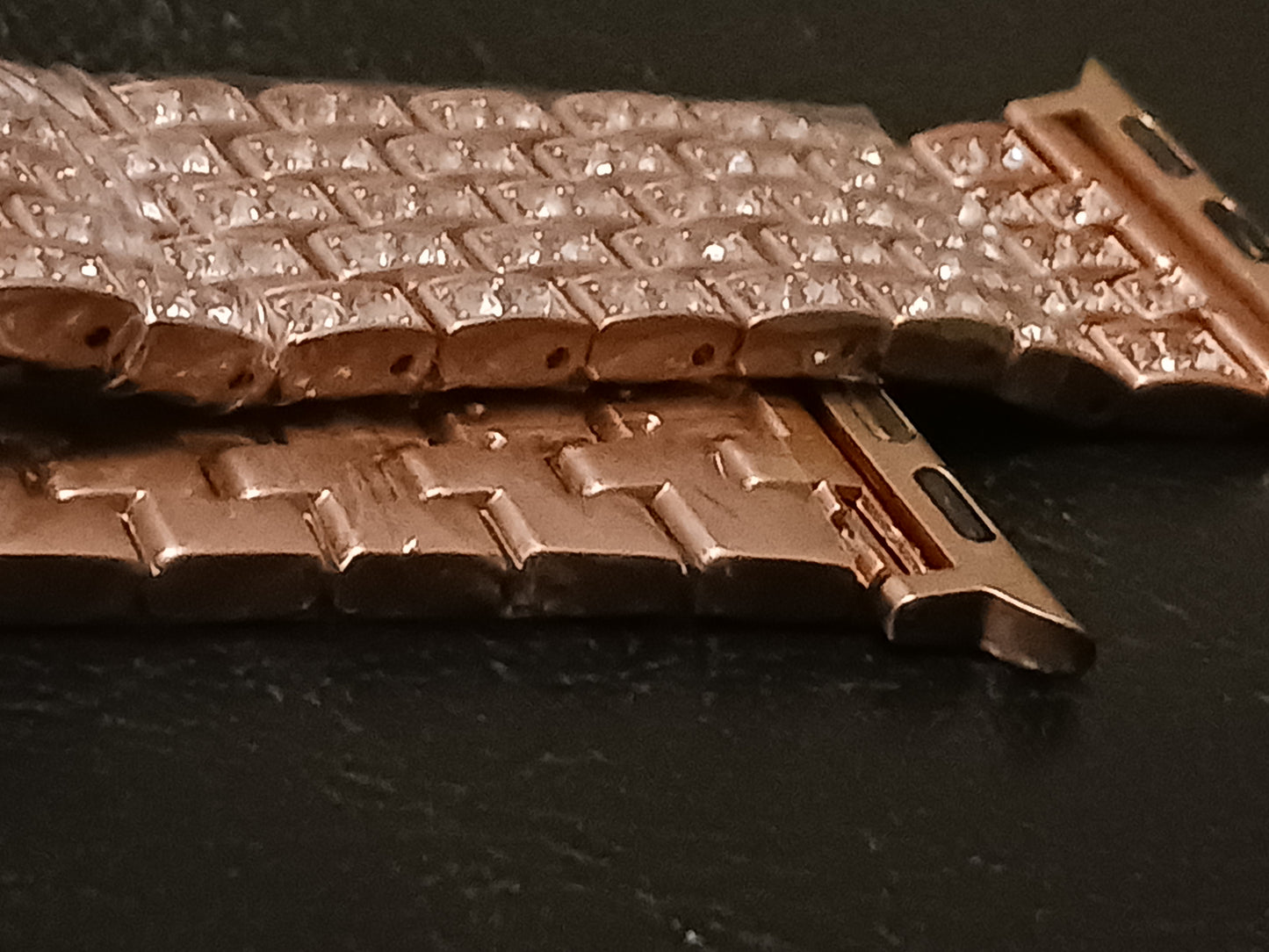 Plated Rosegold Iced Out Apple watch band