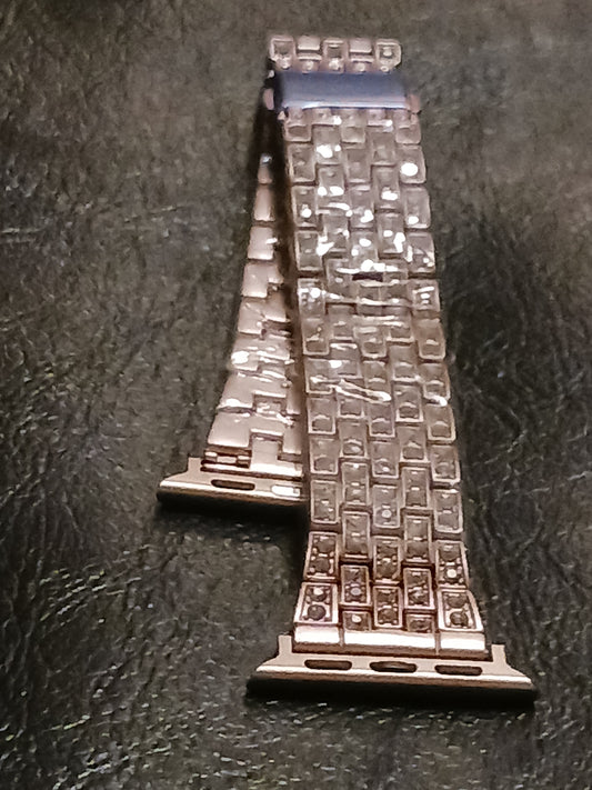 Plated Rosegold Iced Out Apple watch band