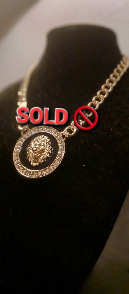 Gold  Plated lionhead Necklace